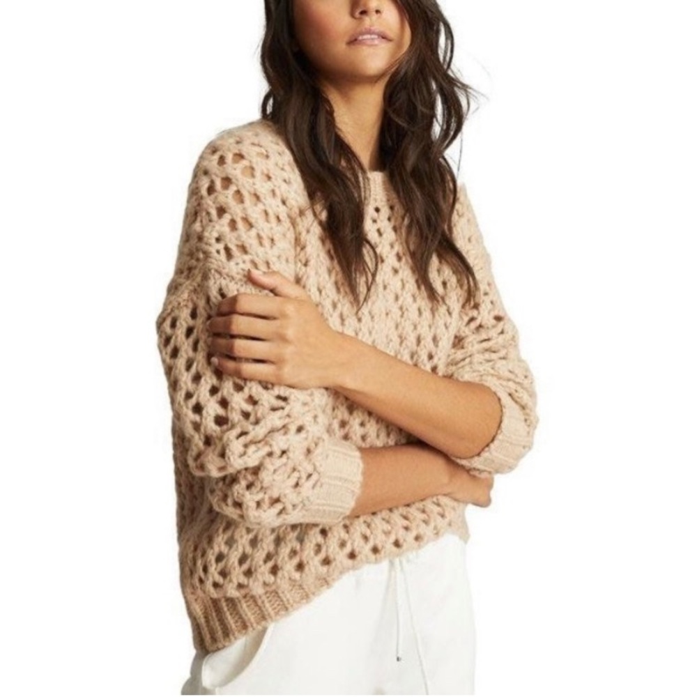 Reiss Natalie Open Knit Crewneck Sweater NWOT size small